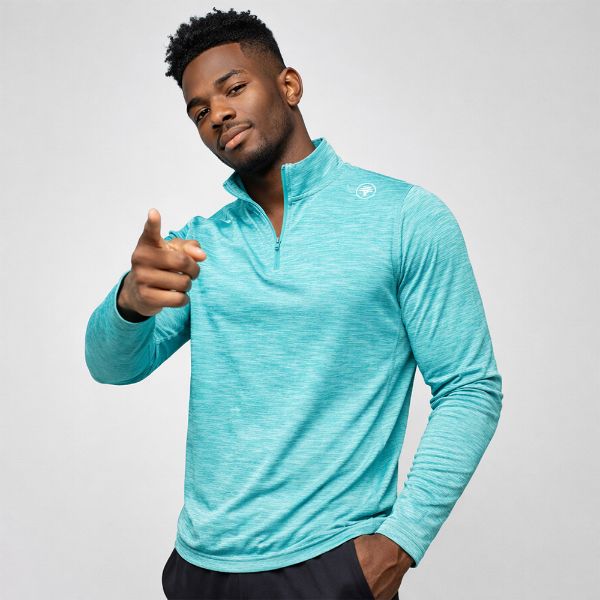 Picture of Men’s Performance Quarter Zip Tech Top Turquoise