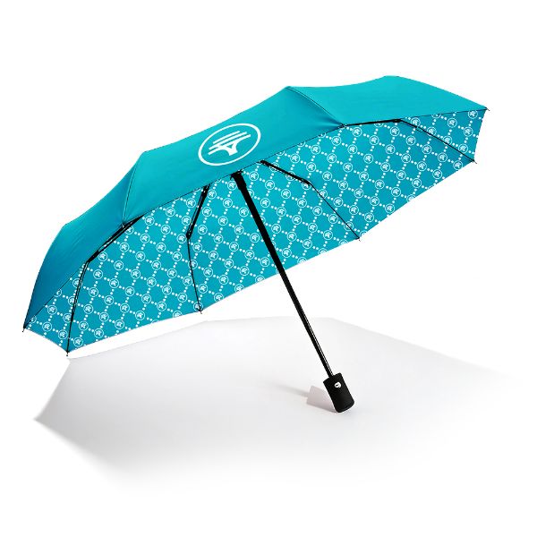 Picture of Manual Compact Umbrella - White & Turquoise
